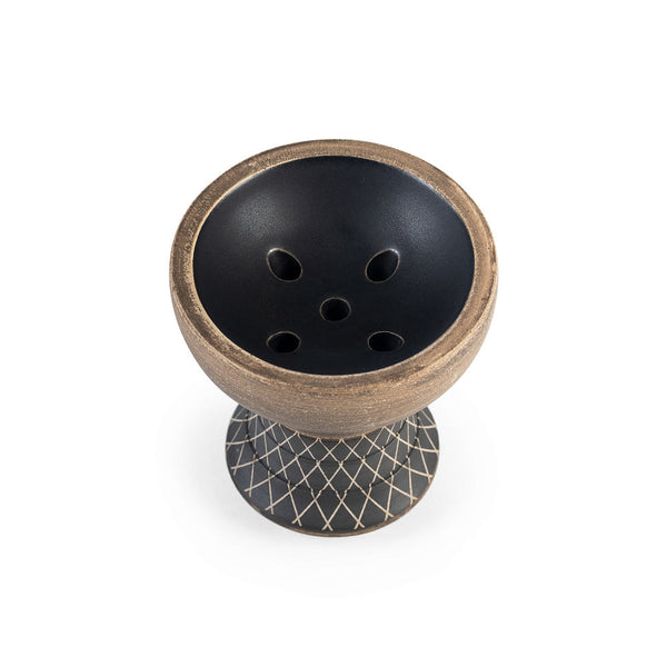 Alpha Hookah Shisha Bowl Turk Design - Black Matte