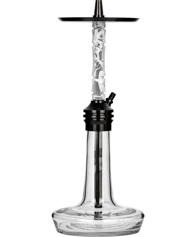 Moze Varity Lounge Hookah - Black - Clear - Wavy Frosted