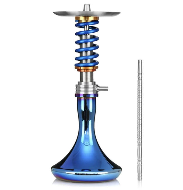 Shi Carver Static Hookah - Blue-Gold