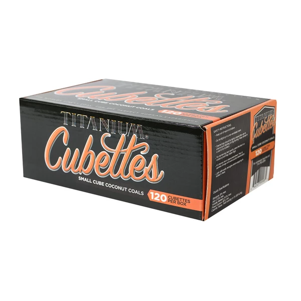Titanium Cubettes Natural Coconut Hookah Coals 120 pieces - 