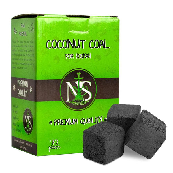 NS Hookah Natural Coconut Coal - Cubes 72 Pieces - 