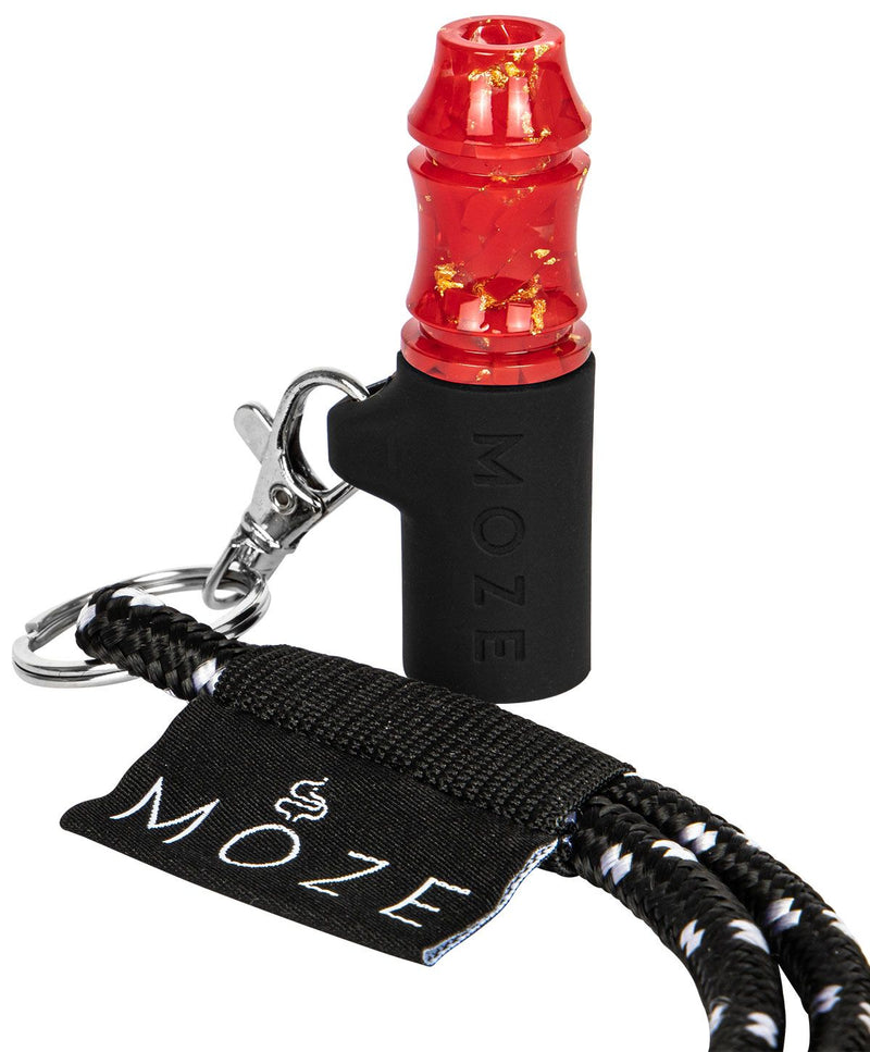 Moze Personal Hookah Mouth Tip - Gold Line - Red