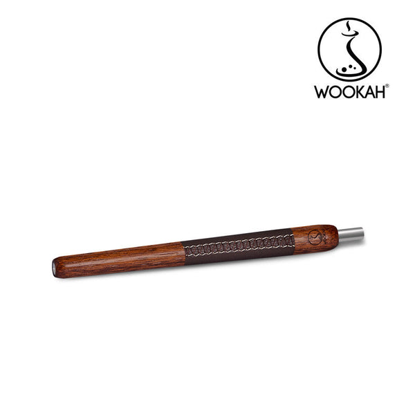 WOOKAH Wooden Mouthpiece Brown Leather - Merbau